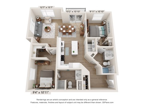 K1 Floor Plan at SoRoc On Maine, Rochester